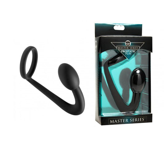 Masters Explorer Silicone C ock Ring And Prostate Plug (Black)