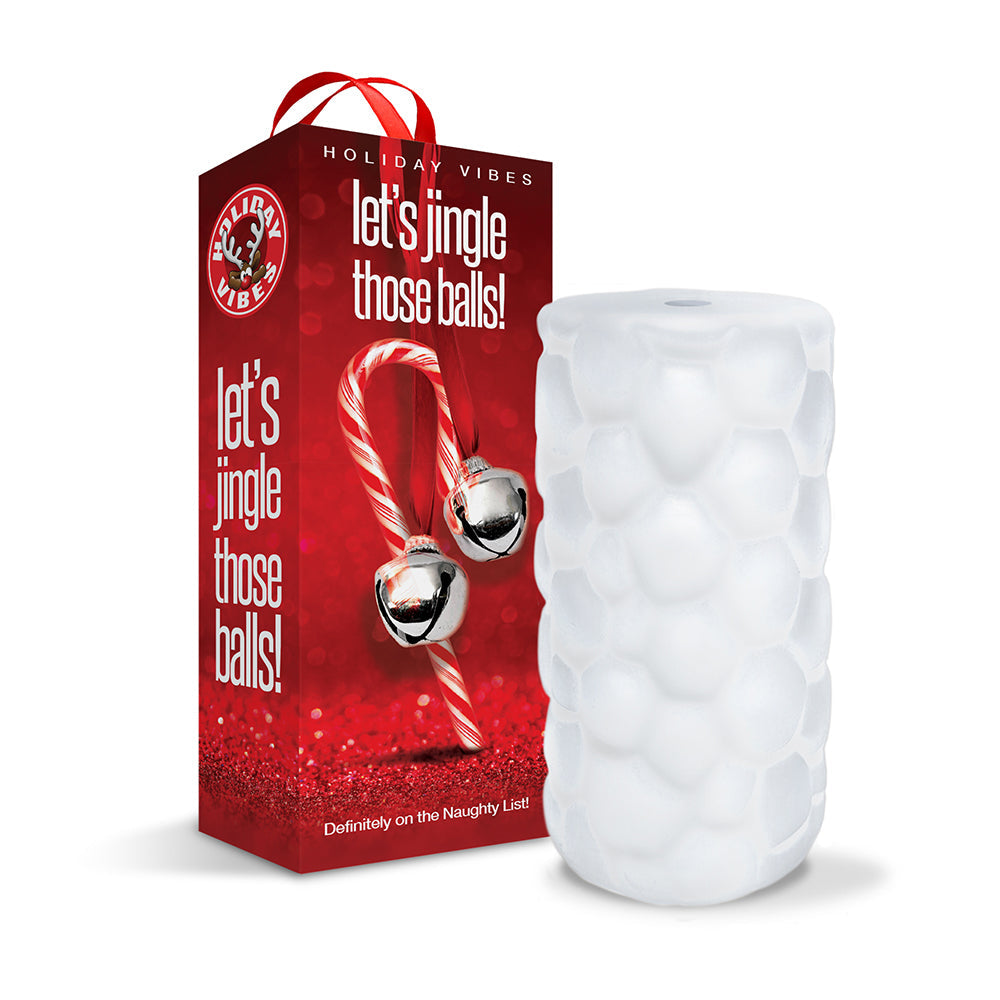 Naughty List Gift Let''s Jingle Those Balls Tight Textured Stroker with Storage Bag