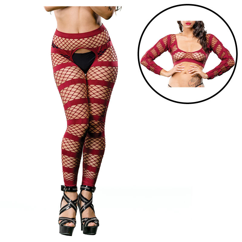 Burgandy Stripes Crotchless Legging Packaging Box