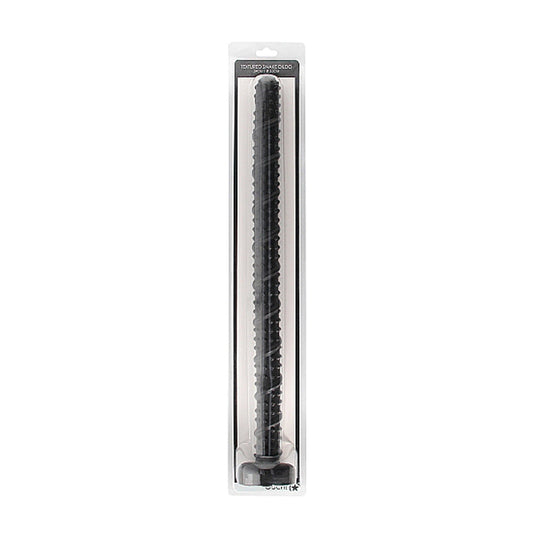 Ouch! Ass Textured 21.5 in. Snake Dildo Black