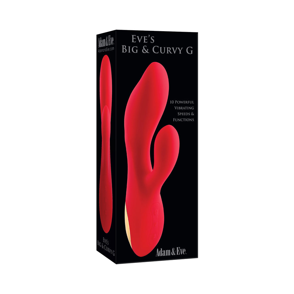 Adam & Eve Eve's Big & Curvy G Rechargeable Vibrating Silicone Dual Stimulator Red