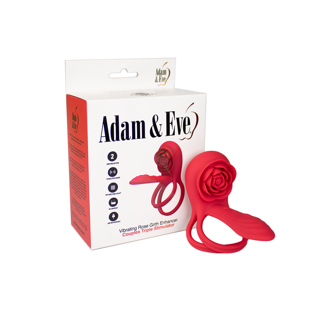 Adam & Eve Vibrating Rose Girth Enhancer Couples Triple Stimulator The Pleasure Zone Adam & Eve Vibrating Rose Girth Enhancer Couples Triple Stimulator The Pleasure Zone