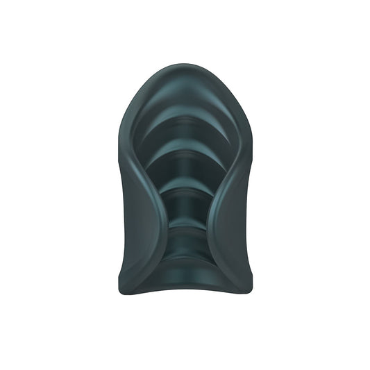 MAN WAN Starter Travel Size Silicone Vibrating Masturbator Pine Grey