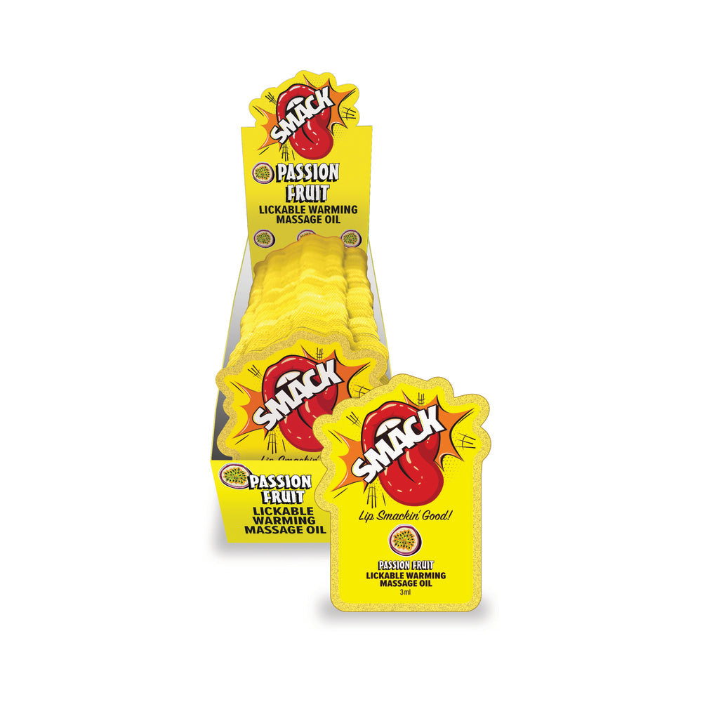Smack Lickable Massage Oil 3 ml Pouch Passion Fruit 36-Piece Display