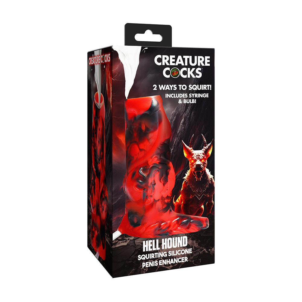 Creature Cocks Hell Hound Squirting Silicone Penis Enhancer Red