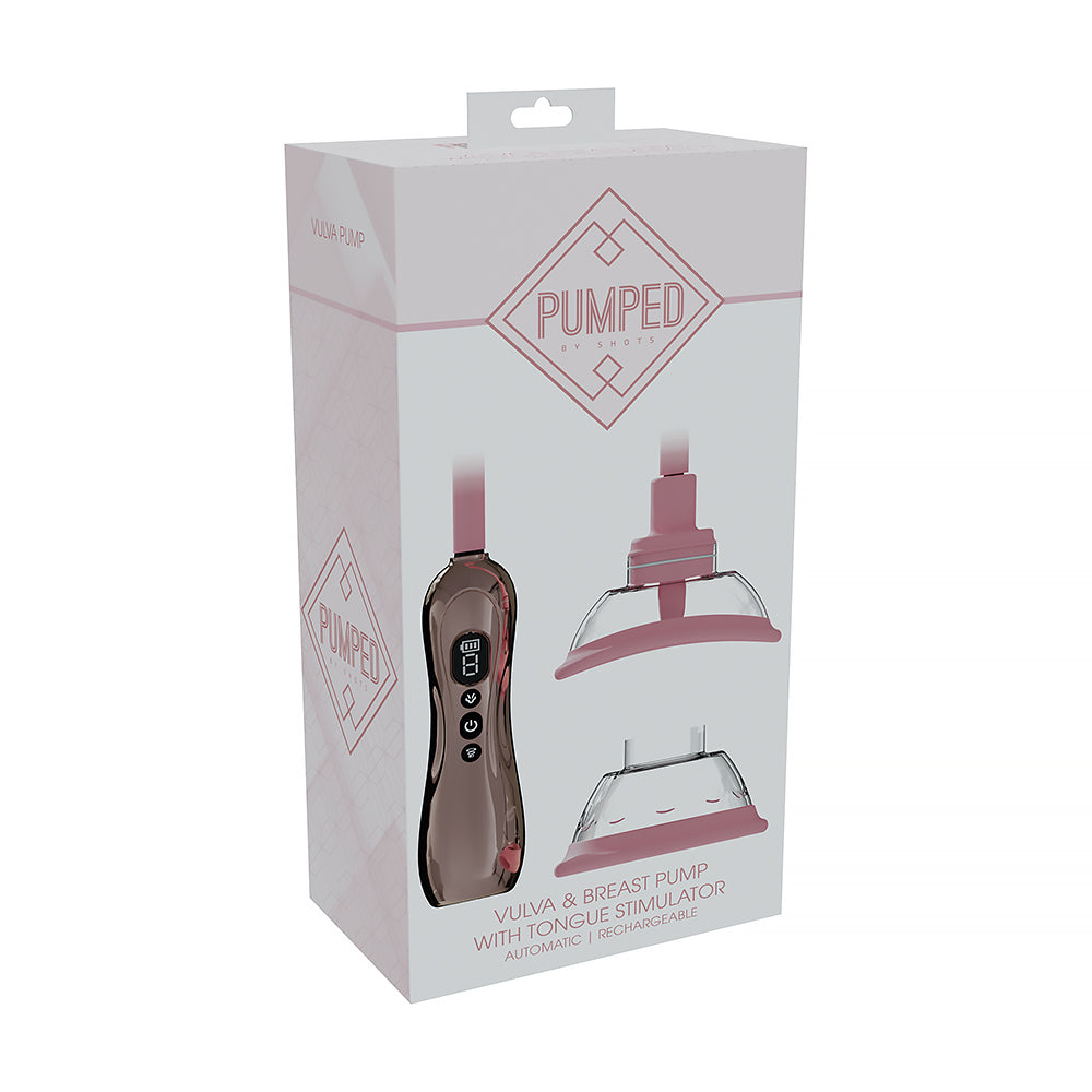 PUMPED Automatic Rechargeable Vulva & Breast Pump with Tongue Stimulator Rose Gold
