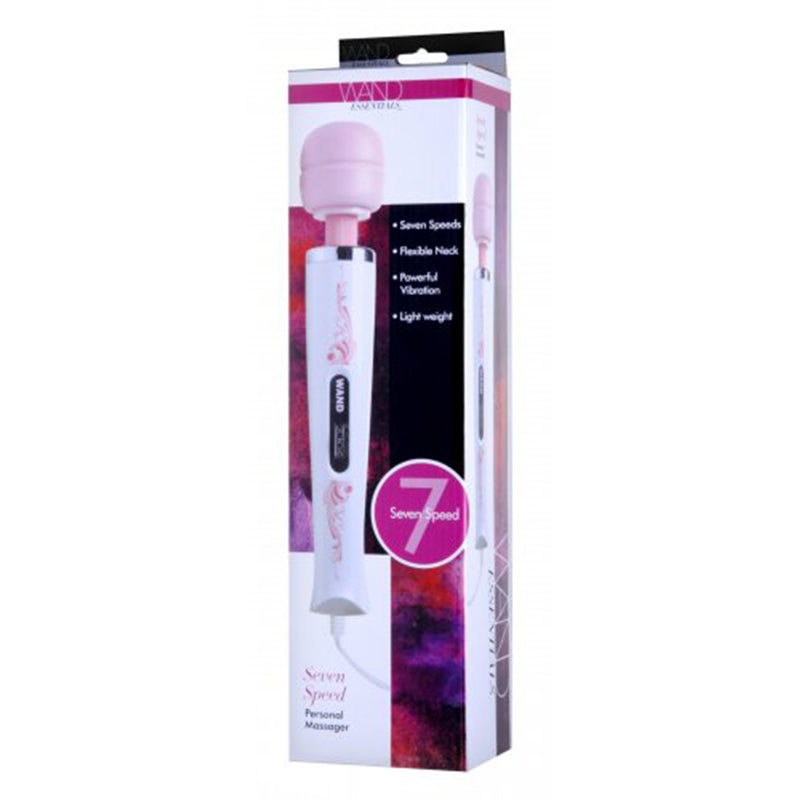 Wand Essentials 7 Speed Silicone Wand Massager (Pink & White)
