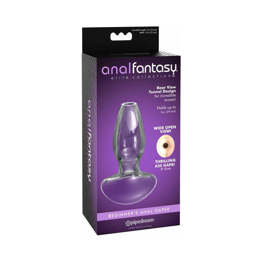 Pipedream Anal Fantasy Elite Collection Beginner''s Anal Gaper Glass Tunnel Plug Clear