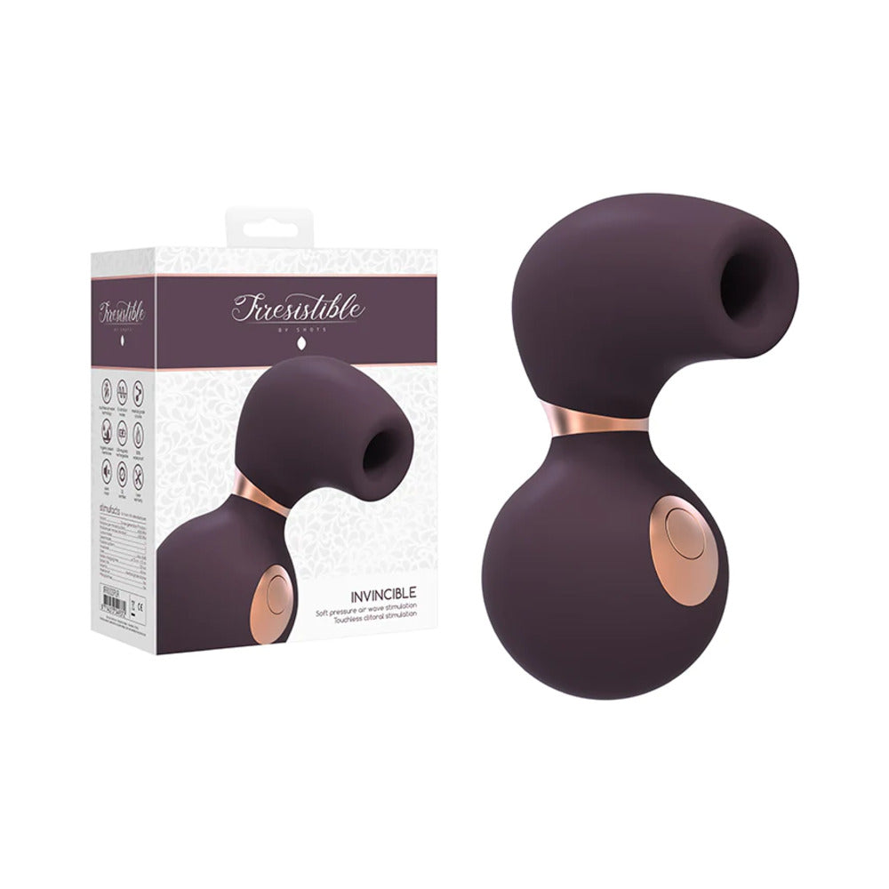Shots Irresistible Invincible Soft Pressure Air Wave Clitoral Stimulator Purple