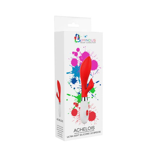 Luminous Achelois 10-Speed Silicone Dual Stimulation Vibrator Red