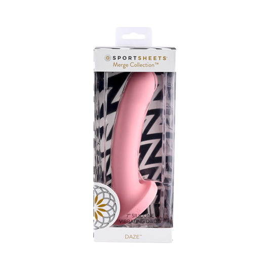 Sportsheets Merge Collection Daze Rechargeable 7 in. Silicone Vibrating Dildo Pink