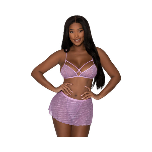 Magic Silk Girl Next Door Bralette With Skirt Lilac L/XL
