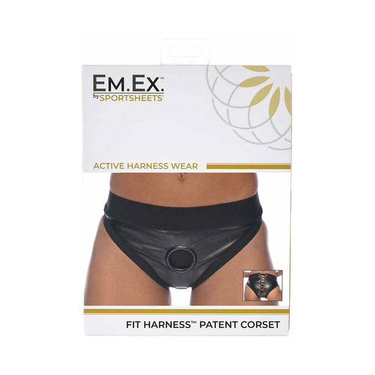 Sportsheets Em.Ex. Fit Harness Patent Corset L