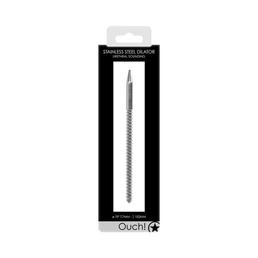 Ouch! Urethral Sounding Ribbed Stainless Steel Dilator 7.7 mm