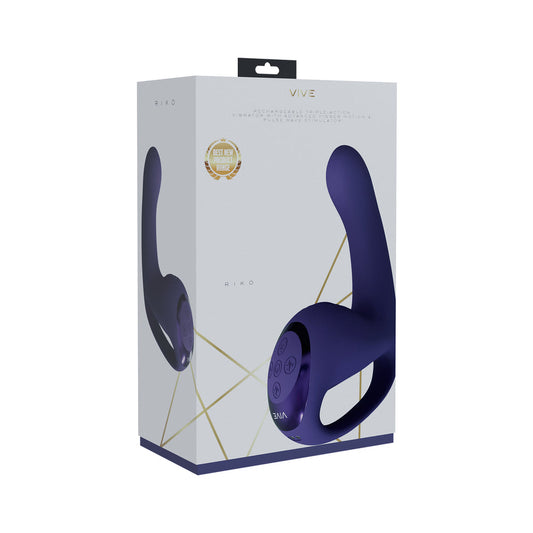VIVE Riko Rechargeable Triple Motor Thumper with Advanced Finger Motion and Pulse Wave Stimulator Purple