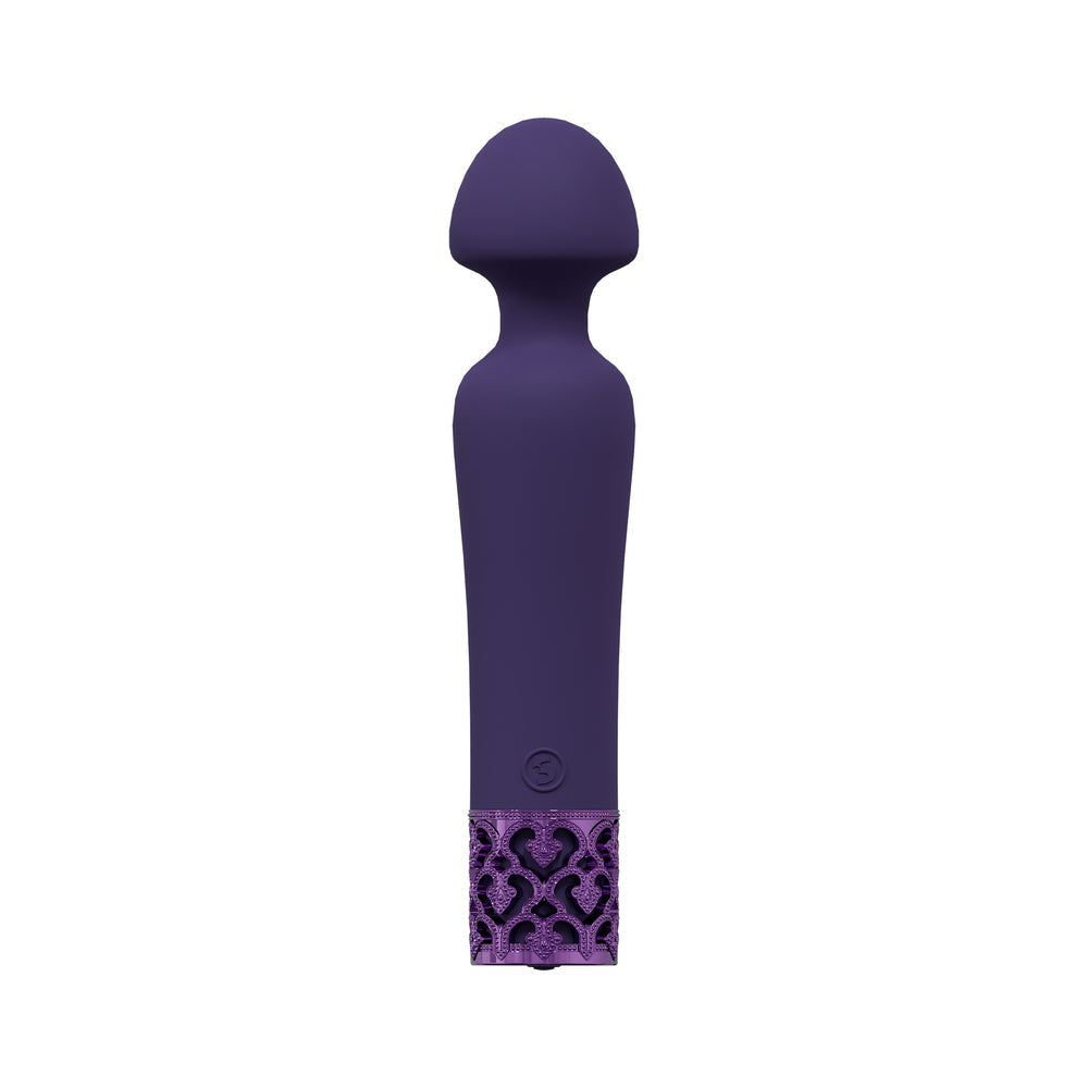 Royal Gems Scepter Silicone Rechargeable Vibrator Purple