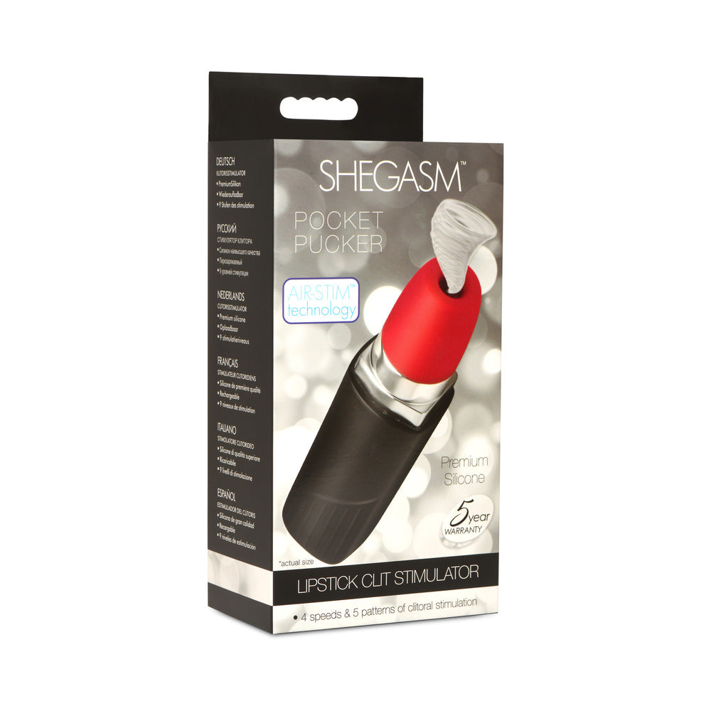 Shegasm Pocket Pucker 9X Silicone Lipstick Clit Stimulator