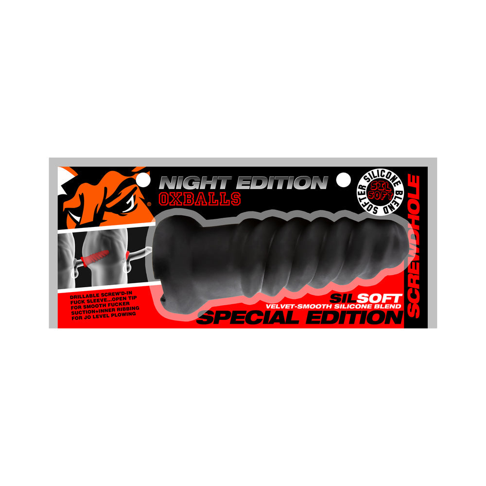 Oxballs Screwdhole Screw''d-In Open Tip Masturbator Special Edition Night