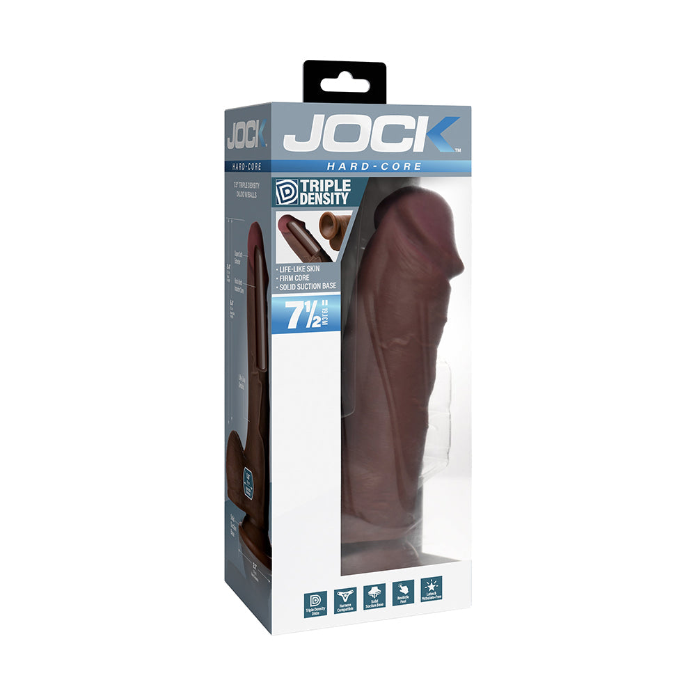 JOCK Hard-Core 7.5 in. Triple Density Dildo with Balls Dark