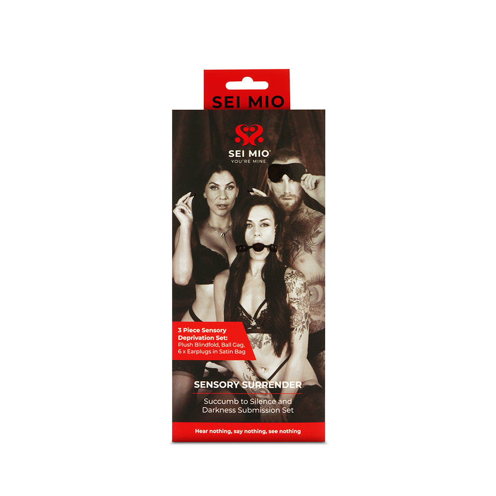 SEI MIO Sensory Surrender Blindfold, Gag and Earplug Kit