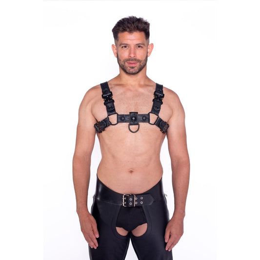 Prowler RED Bull Harness Black with Metal Fittings M