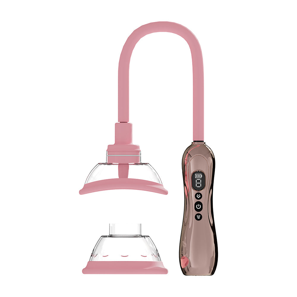 PUMPED Automatic Rechargeable Vulva & Breast Pump with Tongue Stimulator Rose Gold