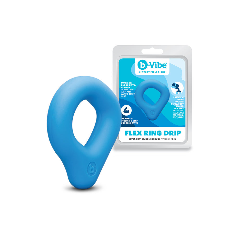 b-Vibe Flex Ring Drip Silicone C-Ring Blue