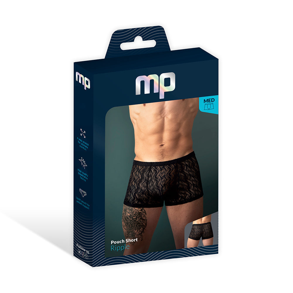 Male Power Ripple Pouch Short Black L