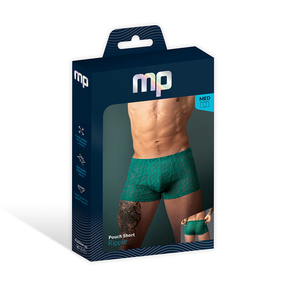 Male Power Ripple Pouch Short Teal M