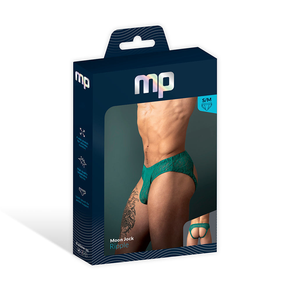 Male Power Ripple Moon Jock Teal L/XL