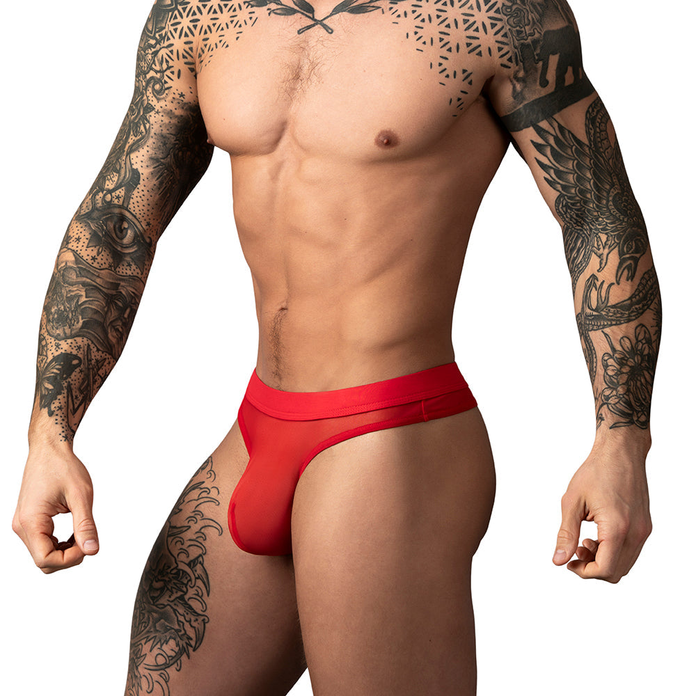 Male Power Mesh 2.0 Bong Thong Red S/M