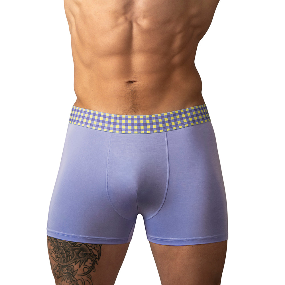 Male Power So Cumfy Gingham Boxer Brief Purple L