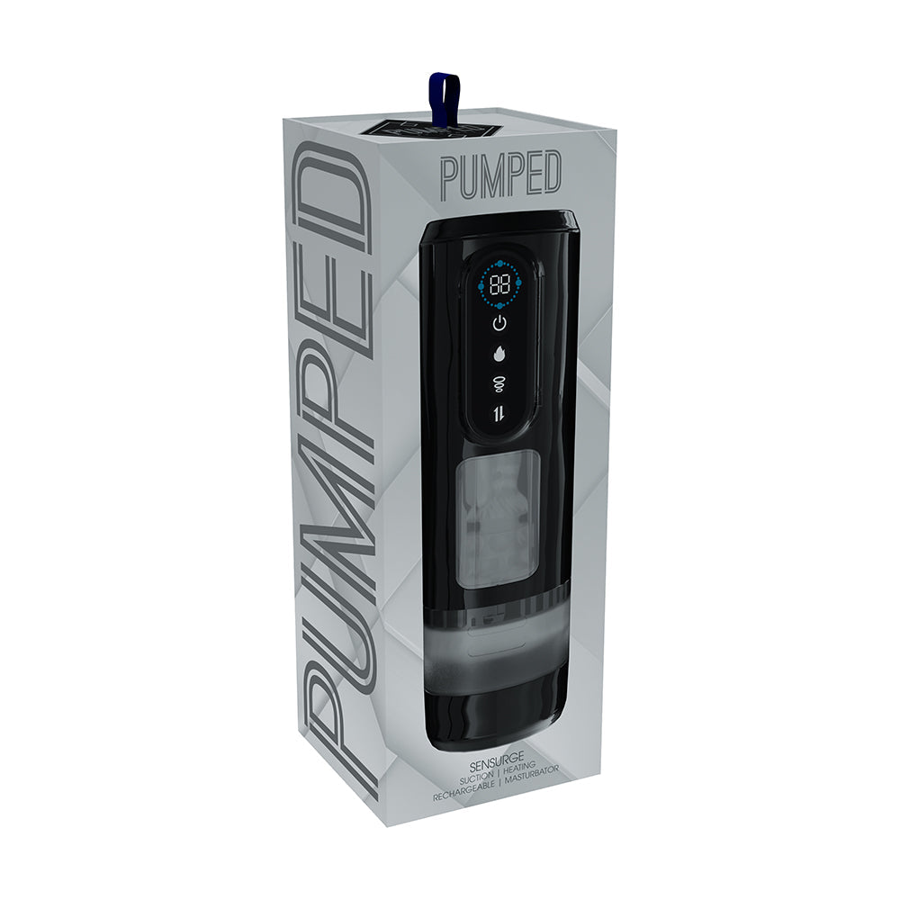 PUMPED Sensurge Automatic Rechargeable Heating Suction Masturbator Black
