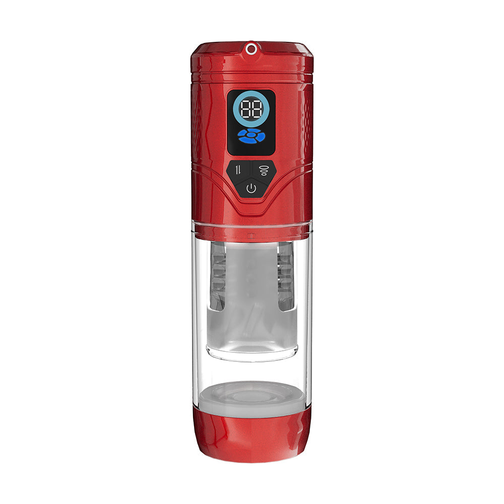 PUMPED Sensurge Automatic Rechargeable Heating Suction Masturbator Red