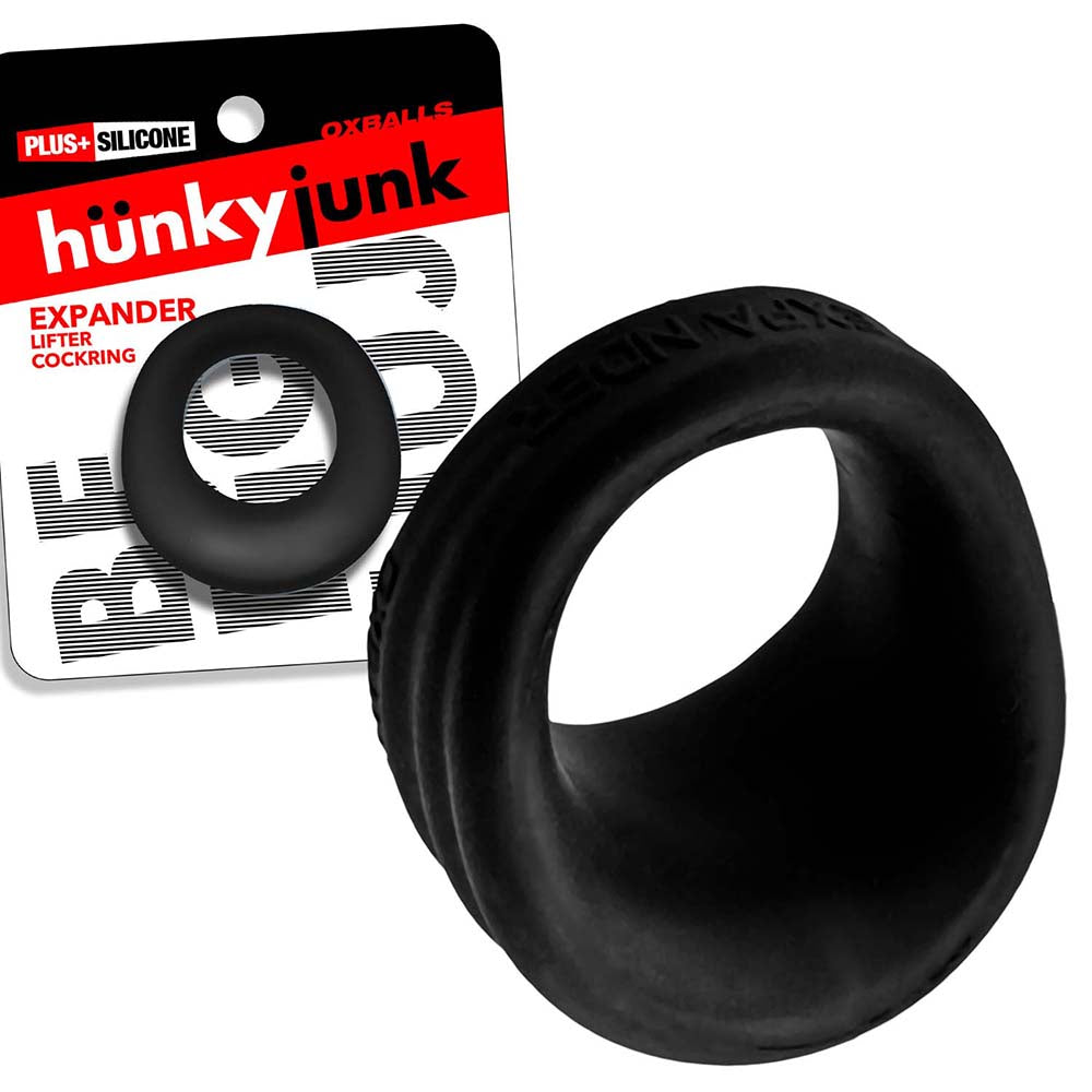 Hunkyjunk Expander Slimmer Scoop Style Cockring Black Fog